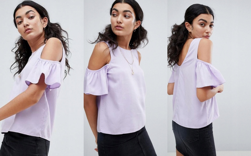 X15249I A01 NOISY MAY BLUZKA COLD SHOULDER LILAC L