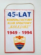 Proporczyk 45 lat KKS Kolejarz Stróże 1949-1994