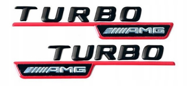 EMBLEMAT Emblematy Mercedes TURBO AMG _ 2SZT Mat