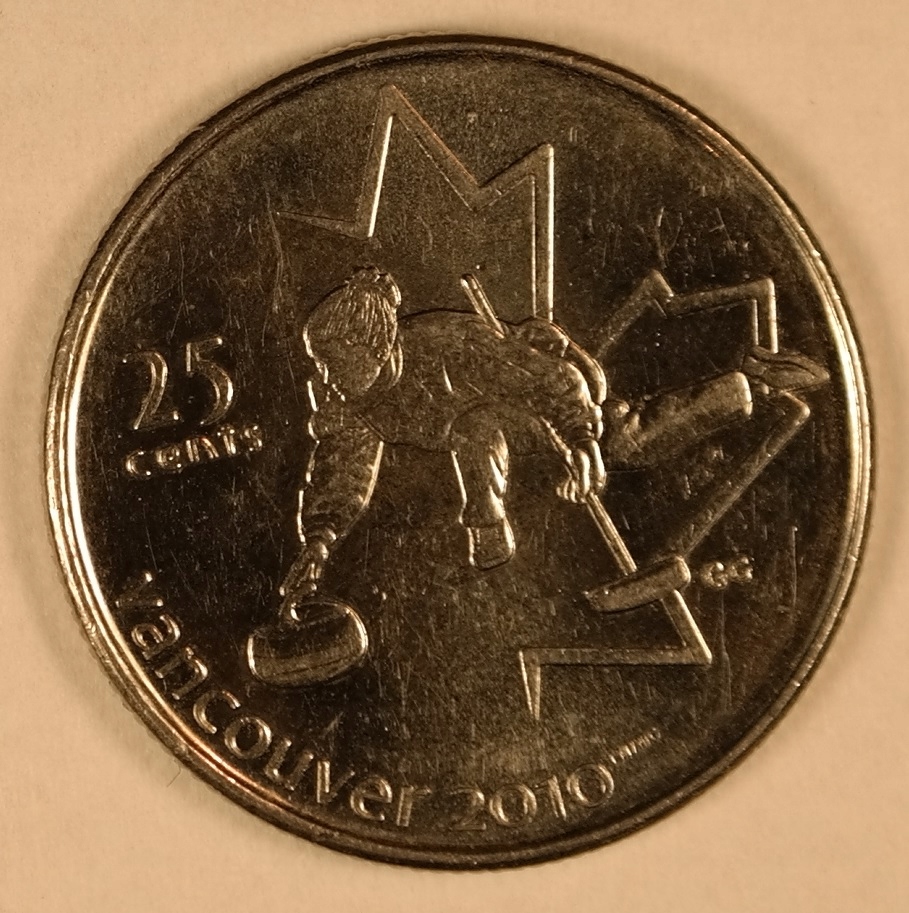 Kanada 25 centów 2007 Olimpiada Vancouver 2010 curling UNC