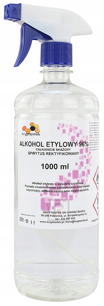 ETANOL ALKOHOL ETYLOWY 96% SPIRYTUS REKTYFIK. 1L