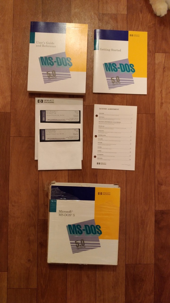 hp MS-DOS 5, zestaw, dyskietki, manual