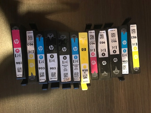 HP cartridge puste 12 sztuk różne kolory