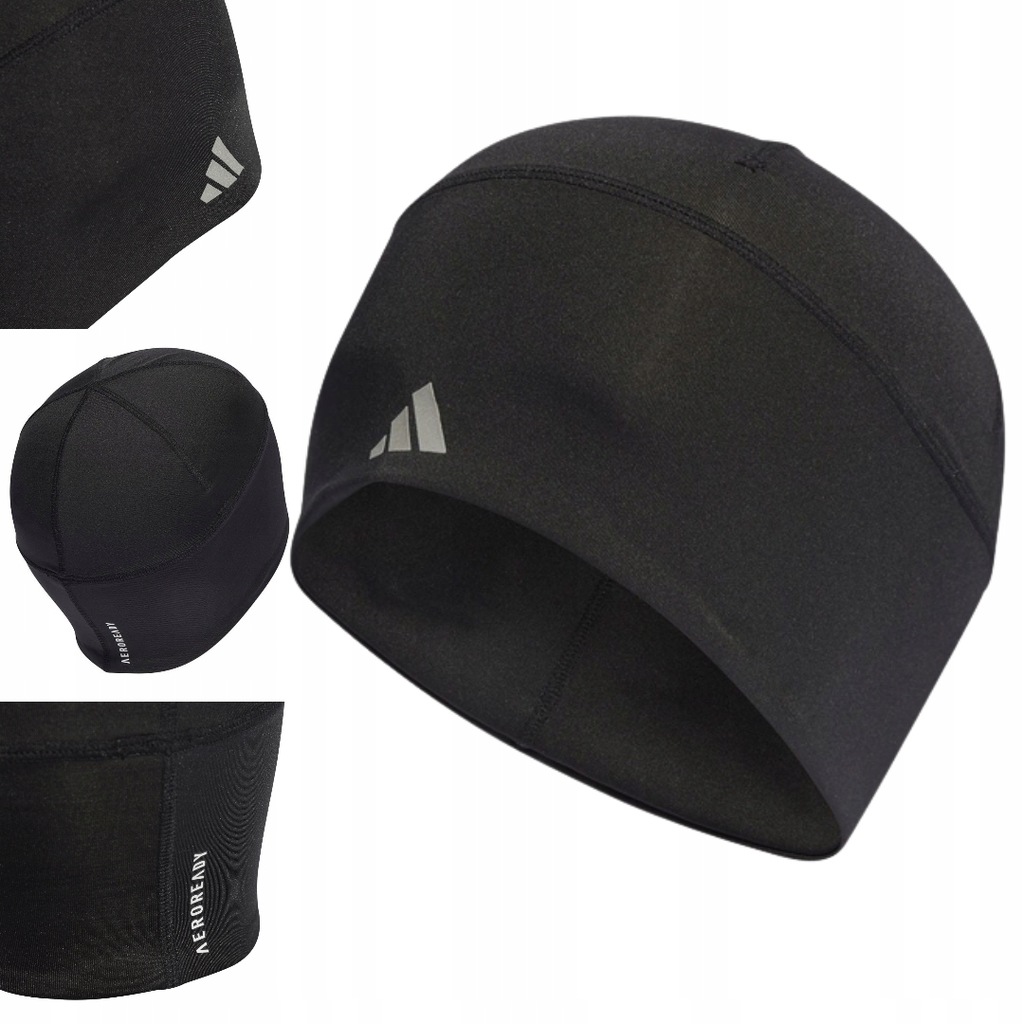 CZAPKA ADIDAS BEANIE FITT ZIMOWA SPORTOWA CZARNA NA TRENING ODBLASKOWA OSFM