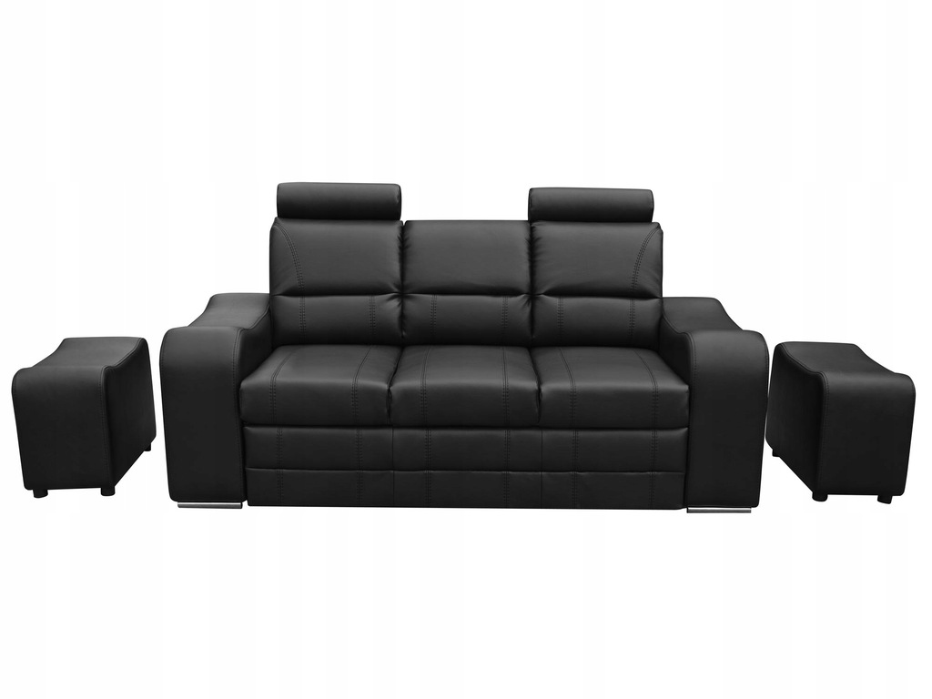 Nowoczesna Sofa Rozkładana z Pufami do Salonu GR3