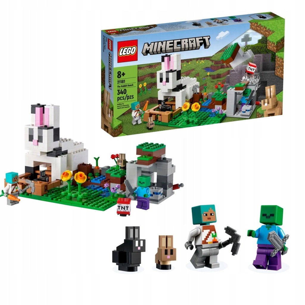 Klocki LEGO Minecraft 21181 Królicza farma TNT Tamer Zombie