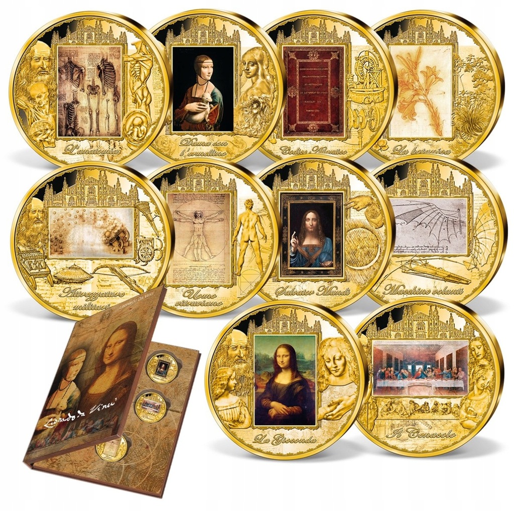 „Leonardo da Vinci” Kompletny zestaw 10 medali