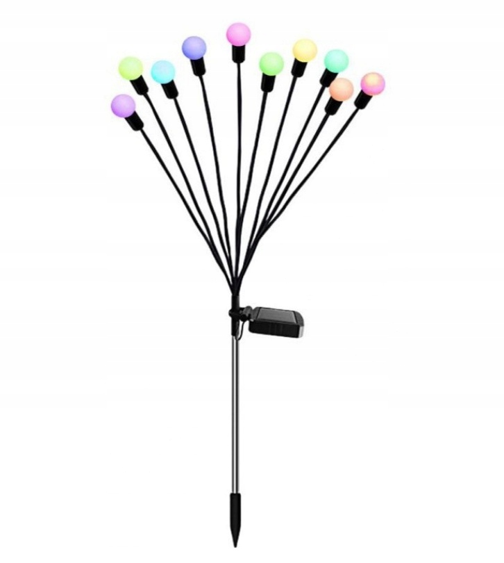 SOLARNE LAMPKI 10szt. KULEK WBIJANE WODOODPORNE 2 KOMPLETY MULTIKOLOR