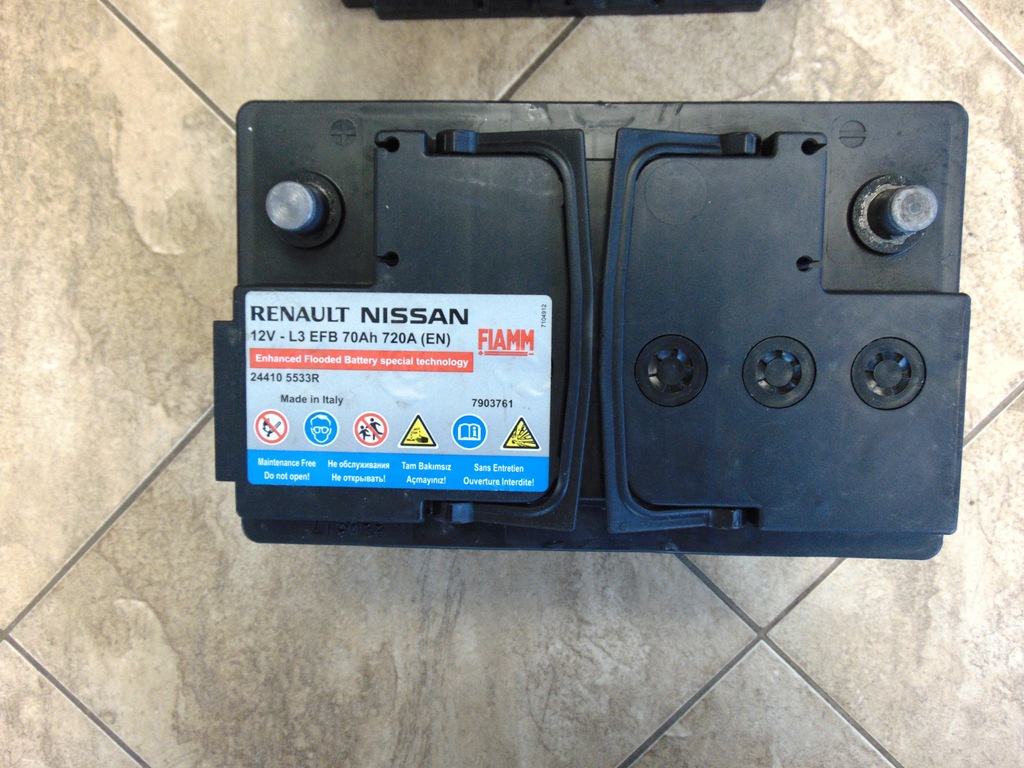 AKUMULATOR ORG RENAULT NISSAN 12V L3 EFB 70AH 720A - 9886674627 ...