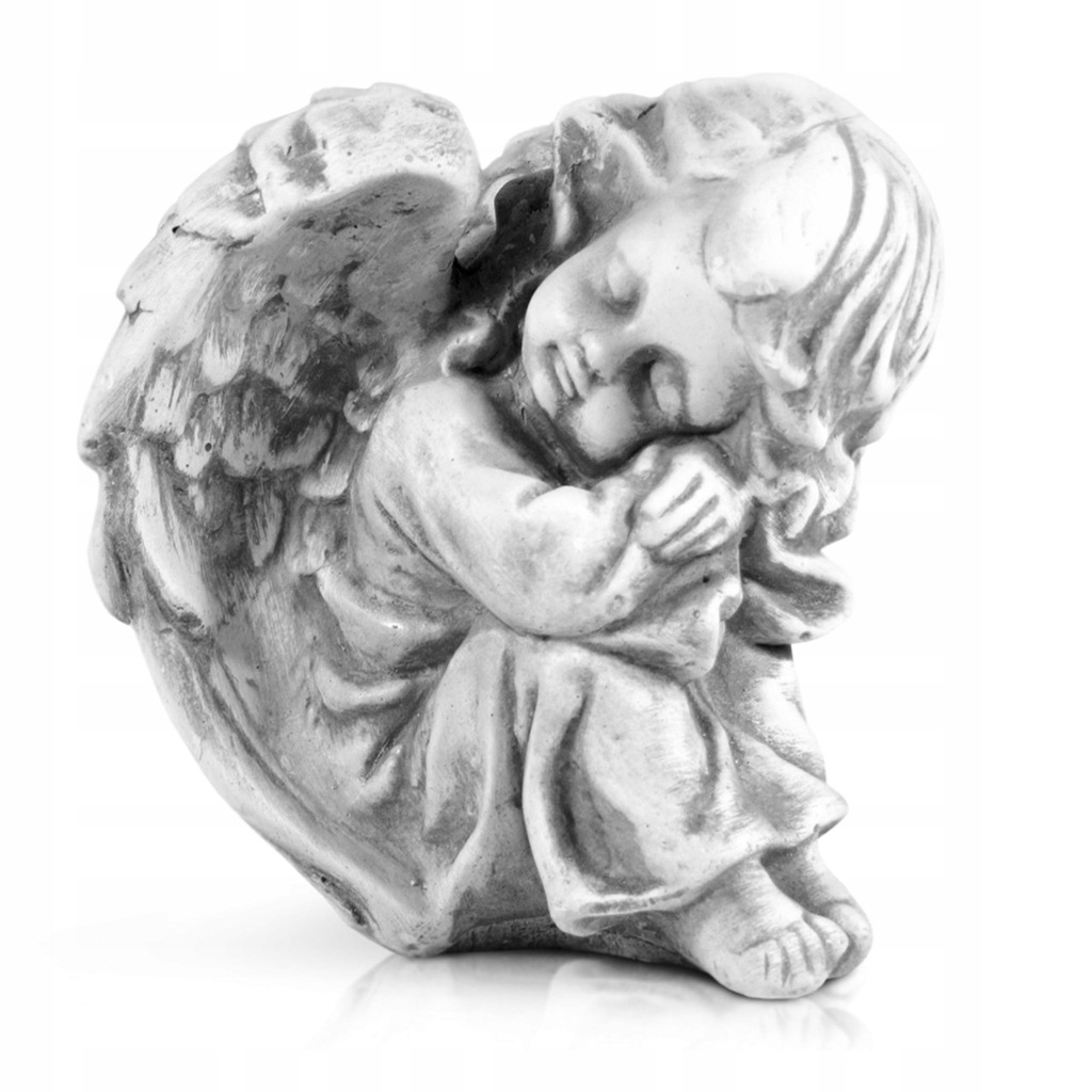 Figurka ANIOŁ szary Aniołek na grób cmentarz 17cm - 7671689968 ...