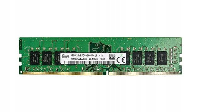 Hynix 16GB PC4 2666 DDR4 DIMM Pamięć RAM do PC (HMA82GU6JJR8N-VK)