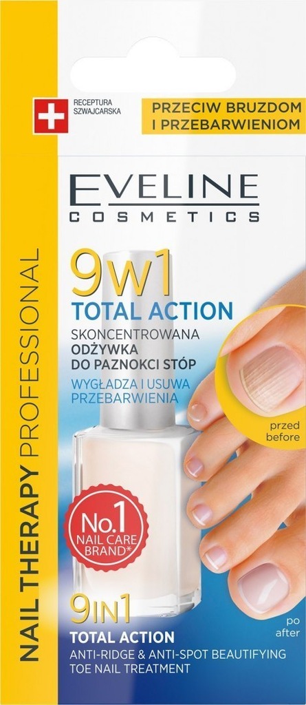 Eveline Nail Therapy Lakier odżywka Total Action 9