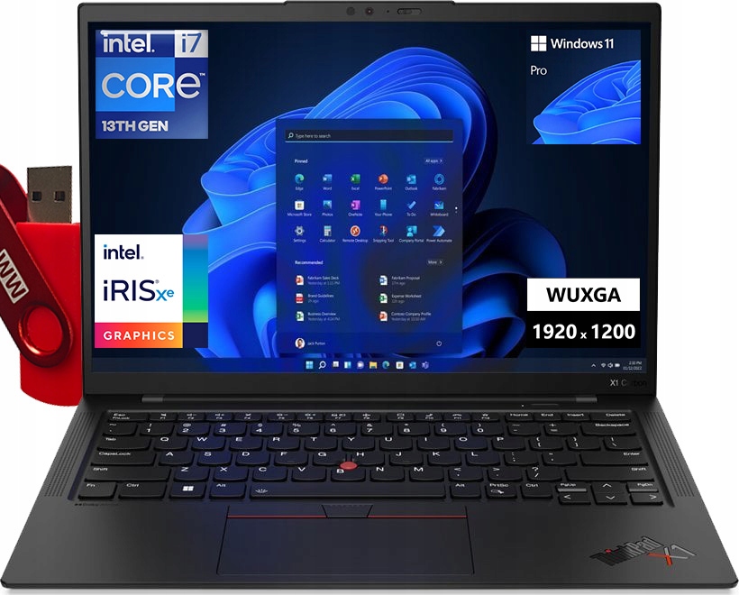 Lenovo ThinkPad X1 Carbon Gen11 i7-1370P 32GB 2TB WUXGA IPS W11 DLA BIZNESU