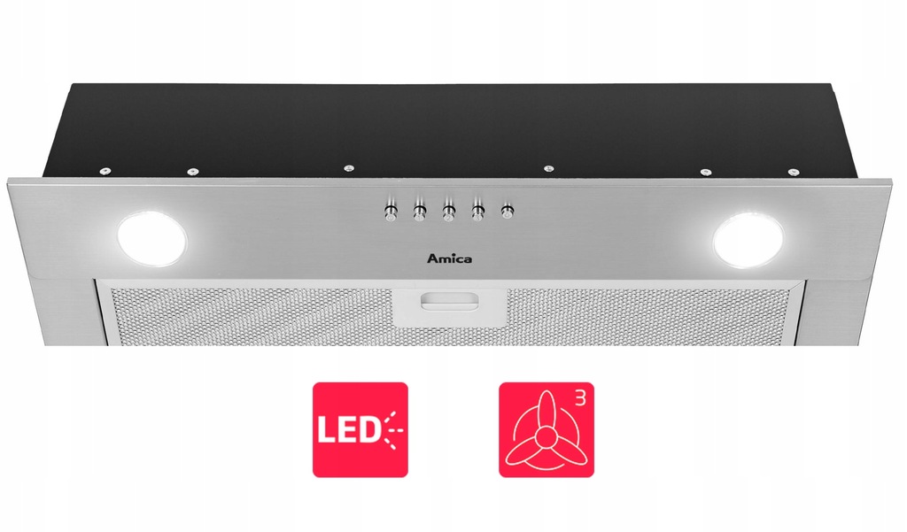Купить AMICA встраиваемая кухонная вытяжка 60см INOX + LED: отзывы, фото, характеристики в интерне-магазине Aredi.ru