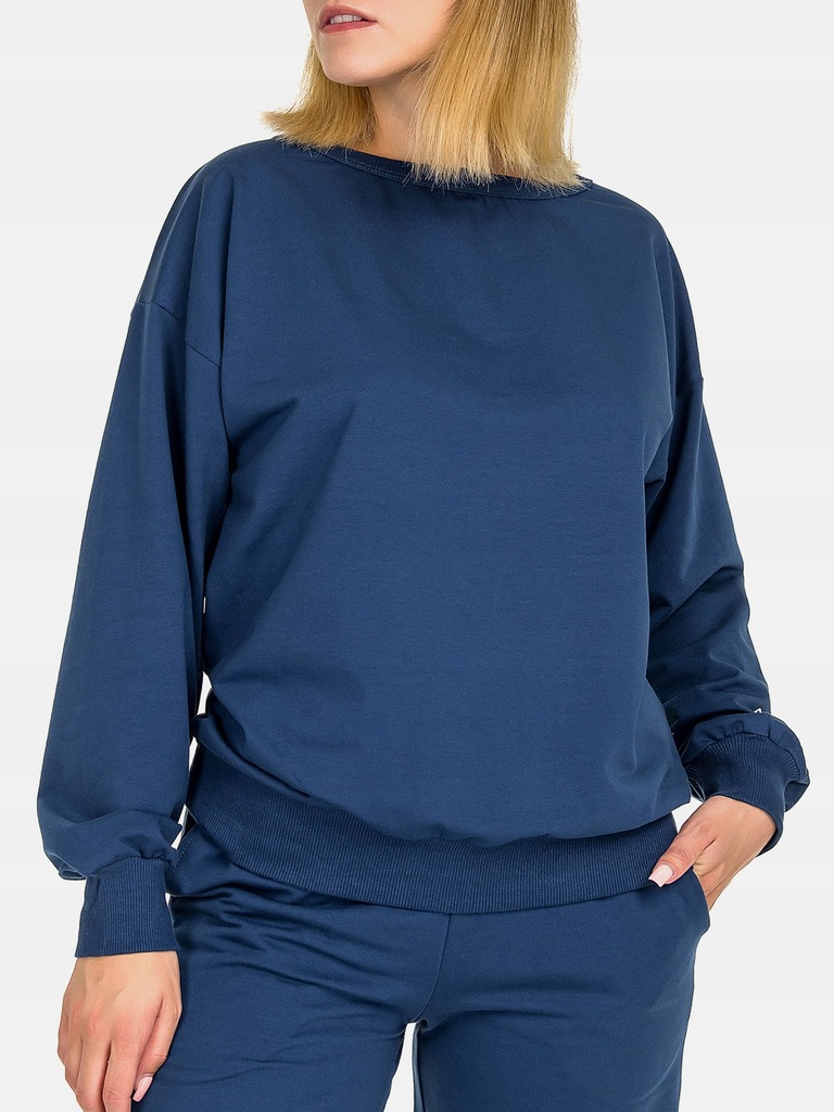 Cudowna Modna Wygodna Bluza Damska Piękne Wycięcie Dresowa Bawełniana M