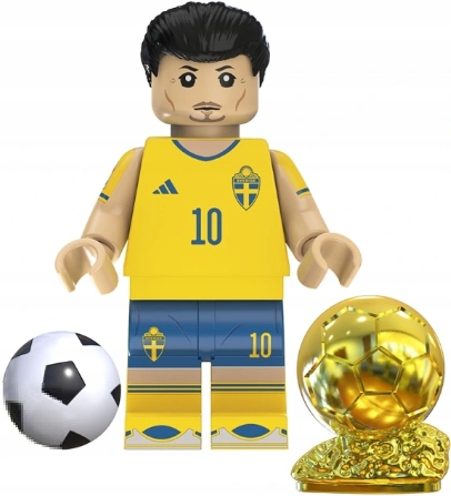KLOCKI FIGURKA ZLATAN IBRAHIMOVIC + ZŁOTA PIŁKA FOOTBALL