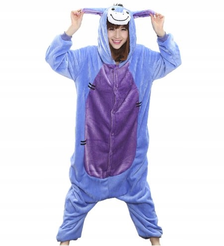 KOMPLET DRESOWY ONESIE KIGURUMI OSIOŁ KŁAPOUCHY 36