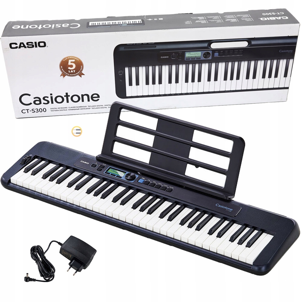 CASIO CT-S300 KEYBOARD DO NAUKI + ZASILACZ PULPIT