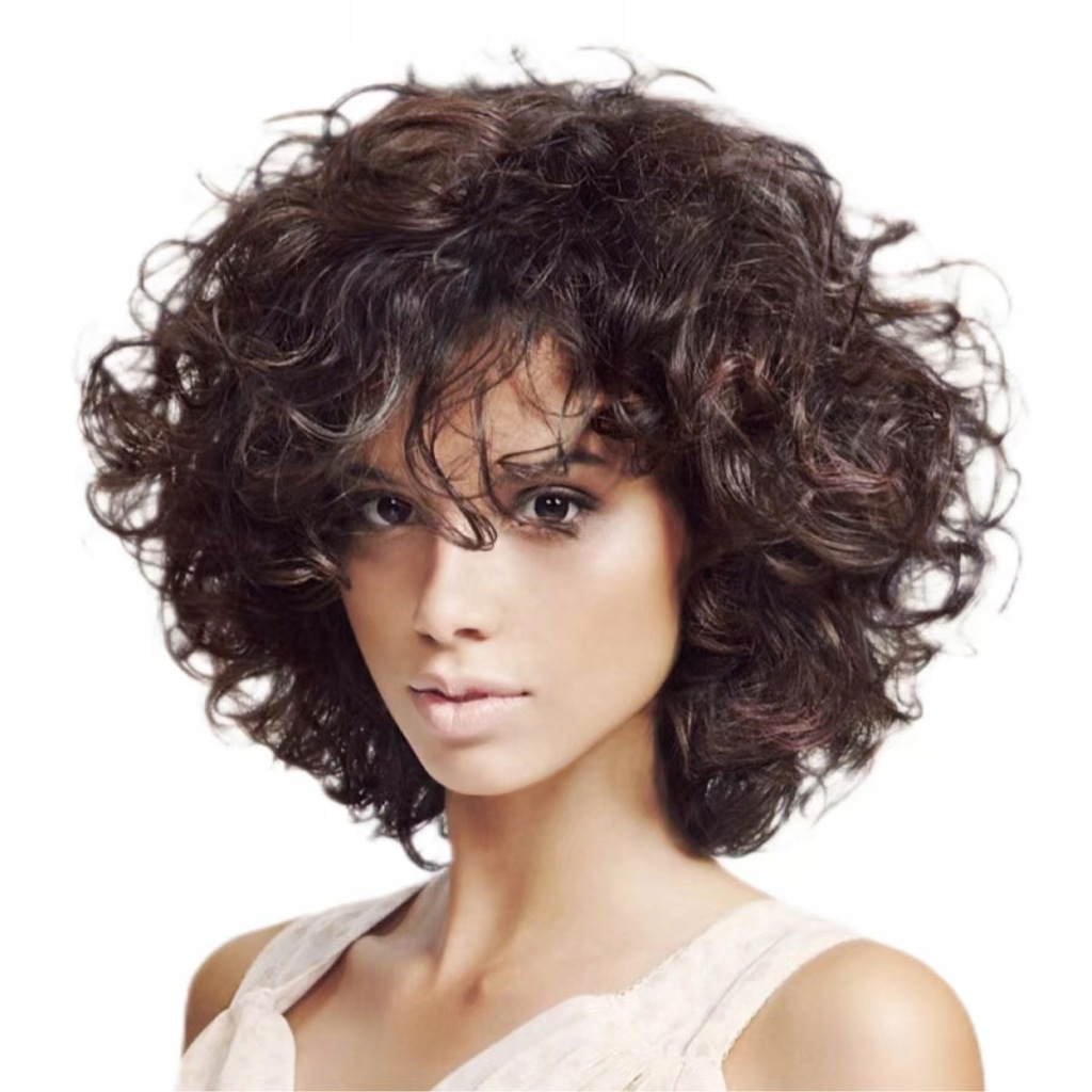 Peruki Damskie Kręcona Peruka Naturalna Free Cap