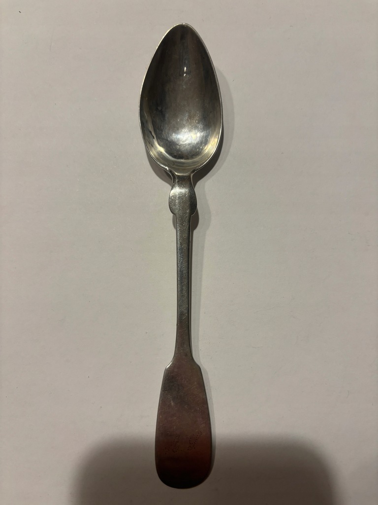 XIX w. łyżeczka srebro Ag 12 łutów waga 15 g długość 155 mm monogram AI