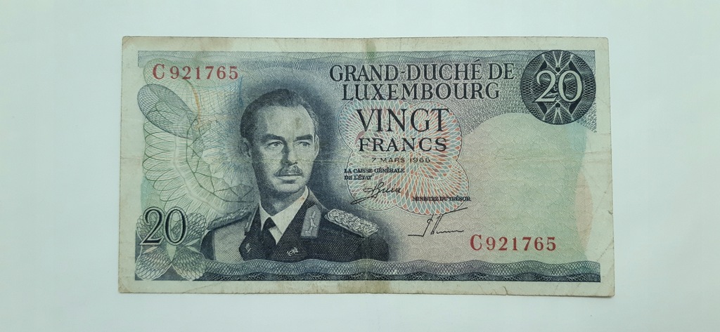 Купить Банкнота номиналом 20 франков Люксембурга 1966 года.: отзывы, фото, характеристики в интерне-магазине Aredi.ru