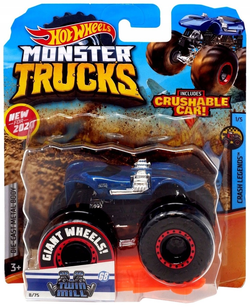 HOT WHEELS MONSTER TRUCKS TWIN MILL + WRAK GJD77