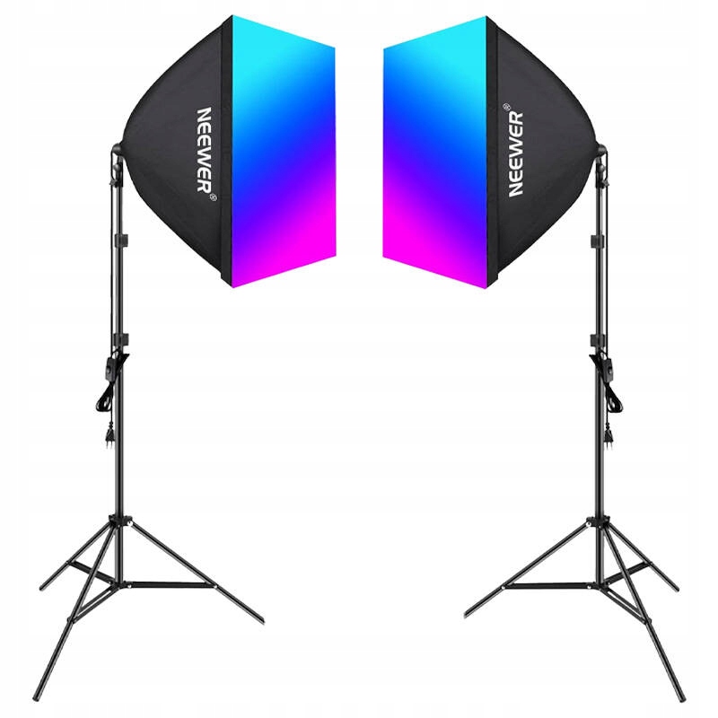 Zestaw studyjny Neewer NK800 dwa softboxy + żarówki RGB 24W 2700-6500K + st