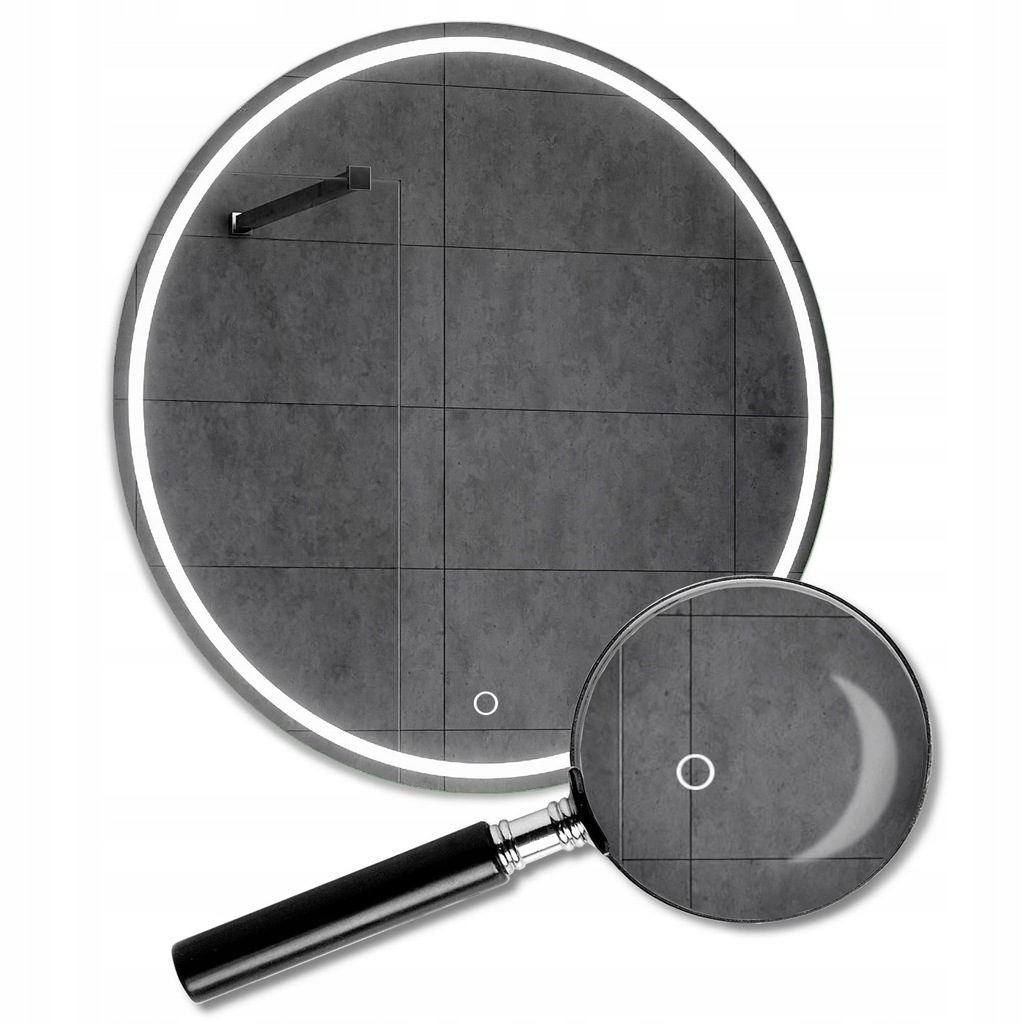 Okrągłe Lustro LED z Włącznikiem Dotykowym 90 cm - 8600865181