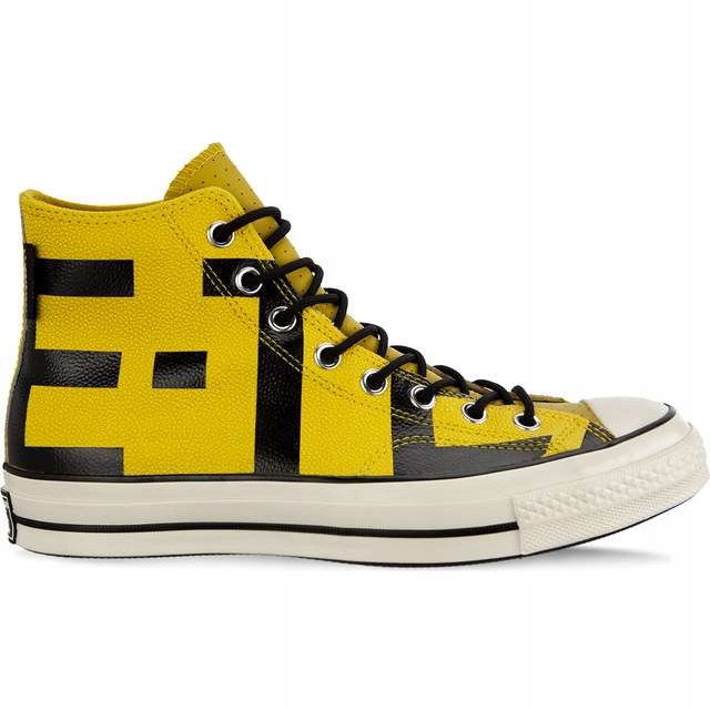 Czarne Żółte Skórzane Buty Trampki Converse r.42