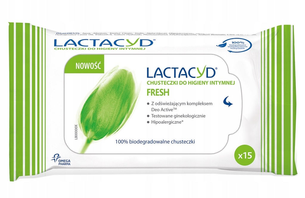 Lactacyd Fresh Chusteczki do hig. intymnej 15szt