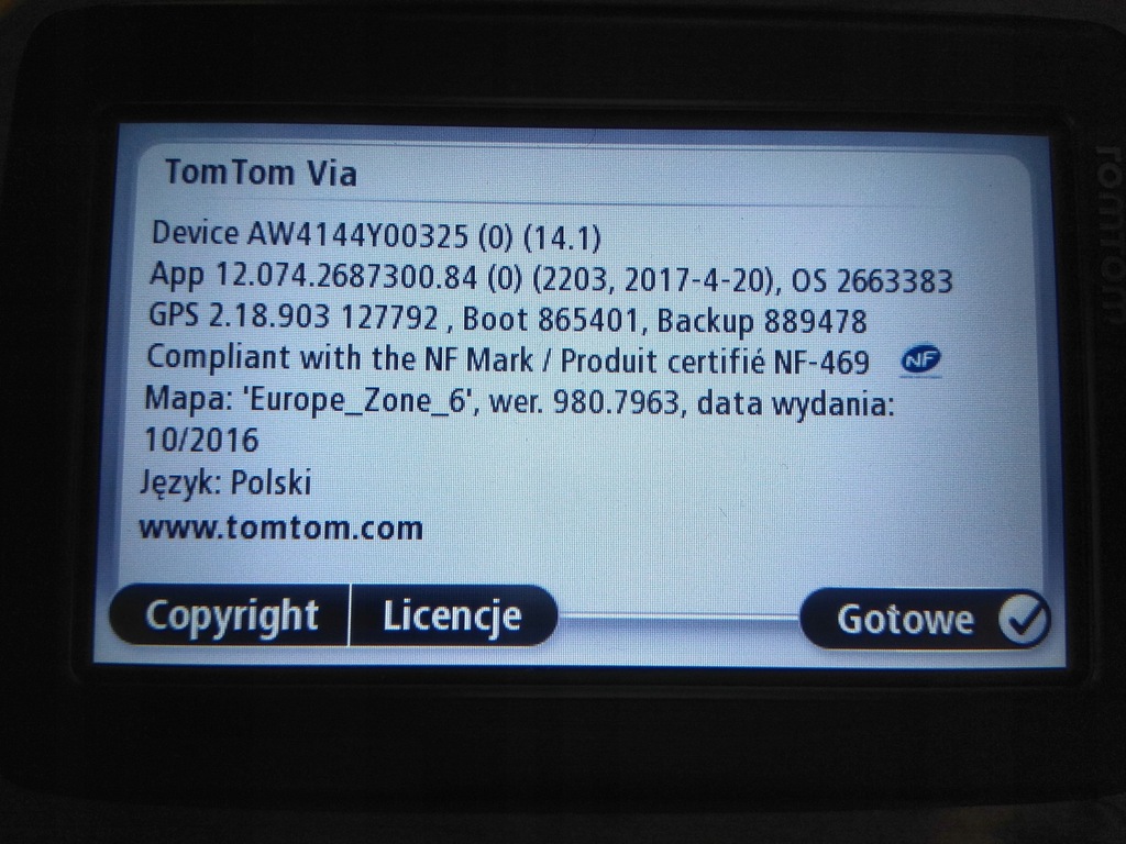 NAWIGACJA TOMTOM via 4EQ41 Z1230 BCM 7978936837 oficjalne