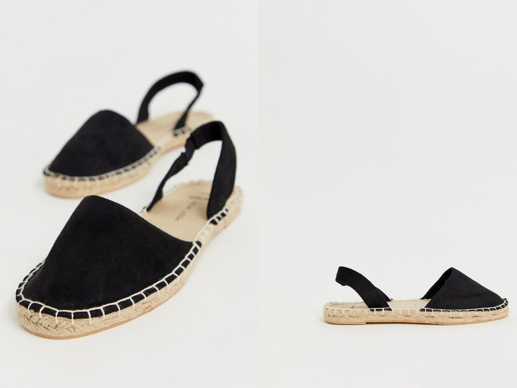 New Look Czarne Espadryle z zapiętkiem 39