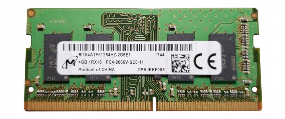 Pamięć RAM DDR4 MICRON 4GB 2400MHZ- OUTLET