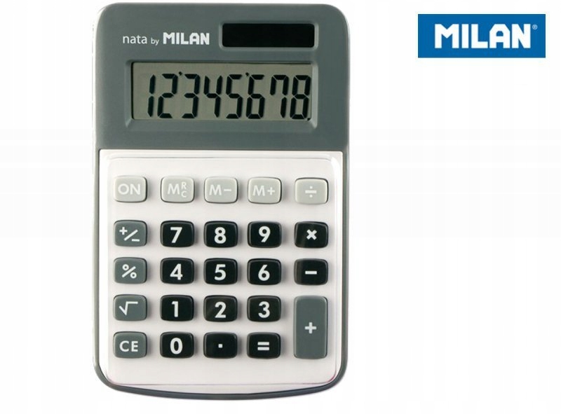 Kalkulator Milan 8 pozycyjny szary