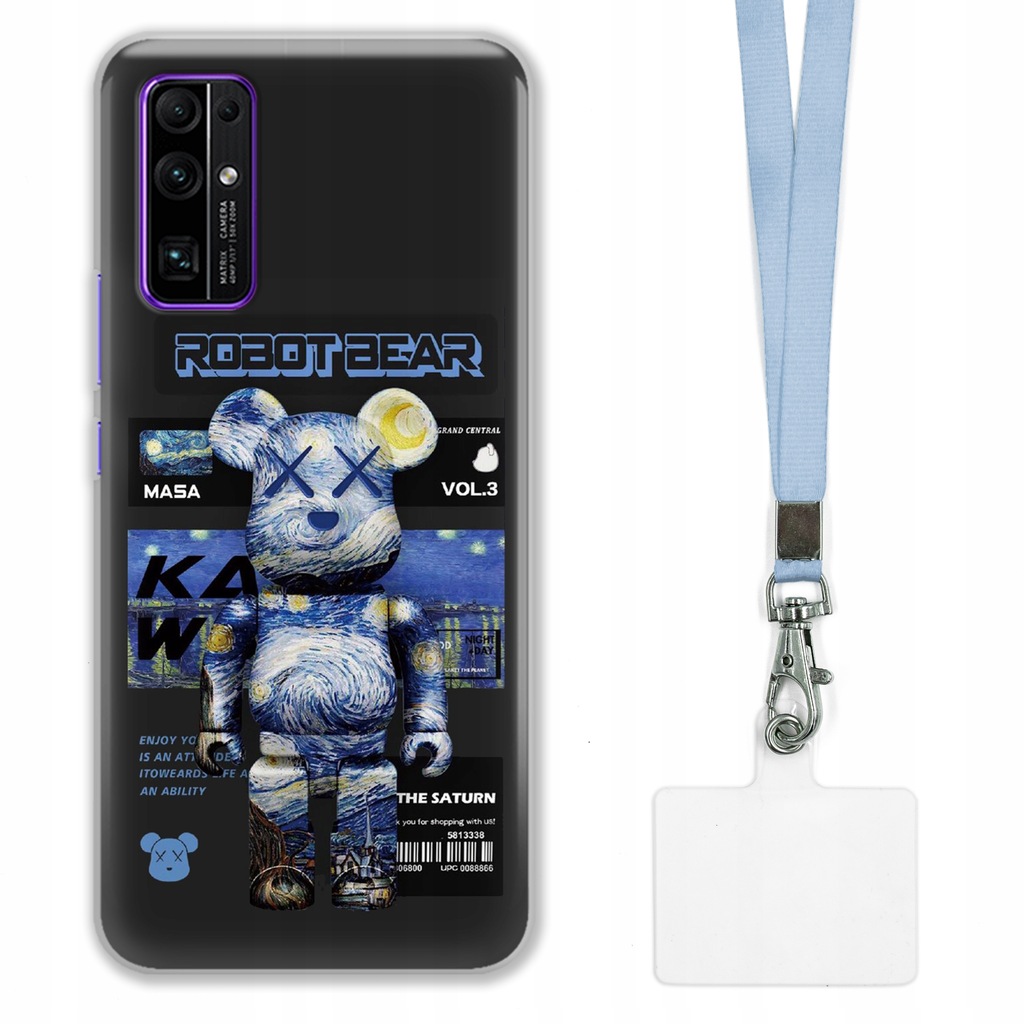 ETUI DO HUAWEI HONOR 30 CASE + SMYCZ SZARA KAWS DLA NASTOLATKÓW WZORY