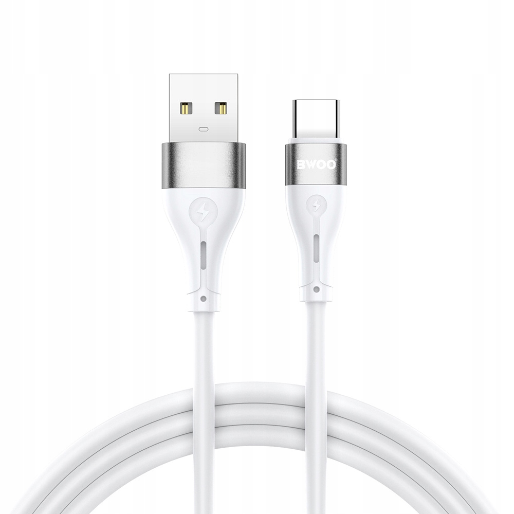 BWOO kabel X280C Minimalist Silicone 3A USB-A do USB-C biały