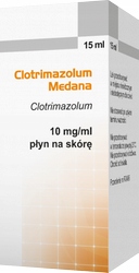 CLOTRIMAZOLUM MEDANA 1%PŁYN NA SKÓRĘ 15ML