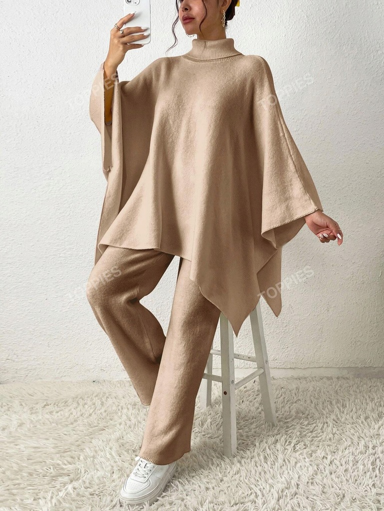 shein Zestaw sweterkowy asymetryczny top i spodnie L