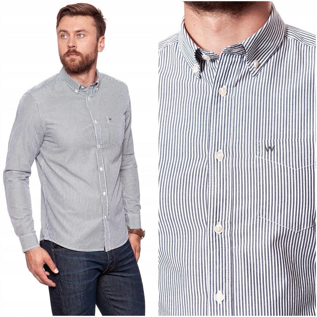 WRANGLER LS 1PKT BUTTON DOWN MĘSKA KOSZULA __ S