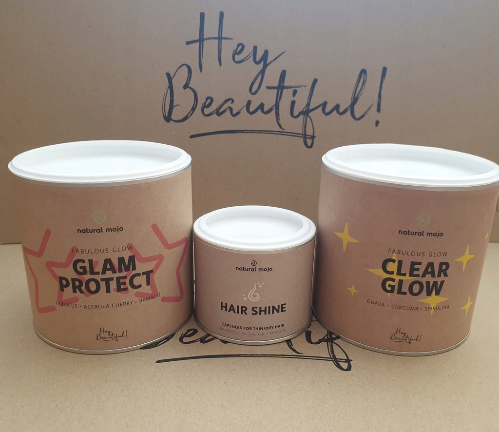 NATURAL MOJO- GLAM PROTECT+ HAIR SHINE+ CLEAR GLOW