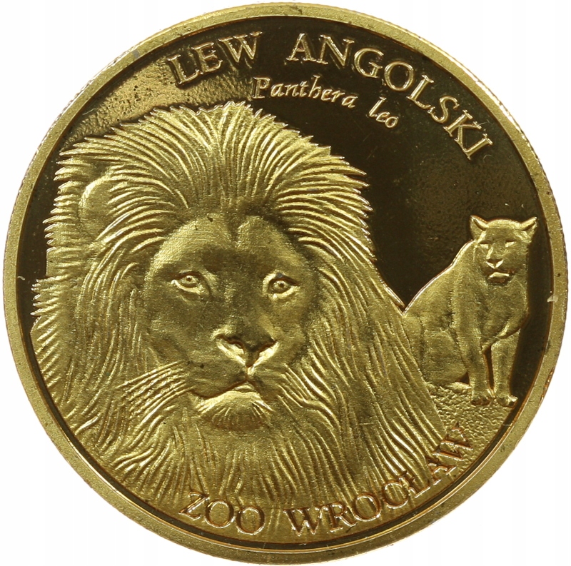 MEDAL -ZOO WROCŁAW -ZŁOTY DOLNY ŚLĄSK-LEW ANGOLSKI