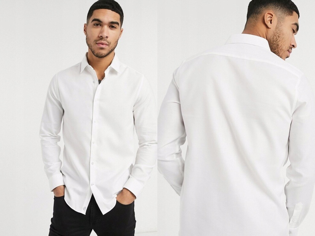 Burton Menswear Biała koszula slim, S