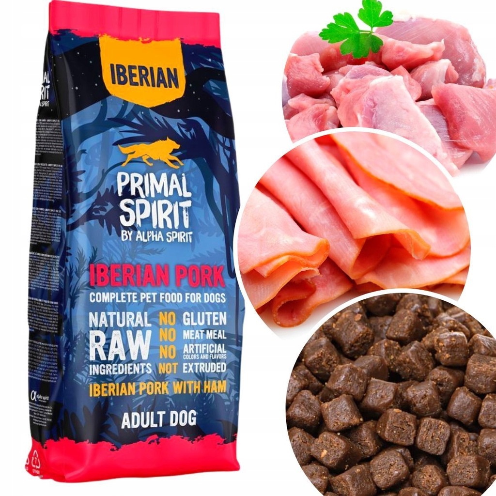 PRIMAL SPIRIT IBERIAN PORK Karma sucha dla psa USZKODZONE OPAKOWANIE 12kg