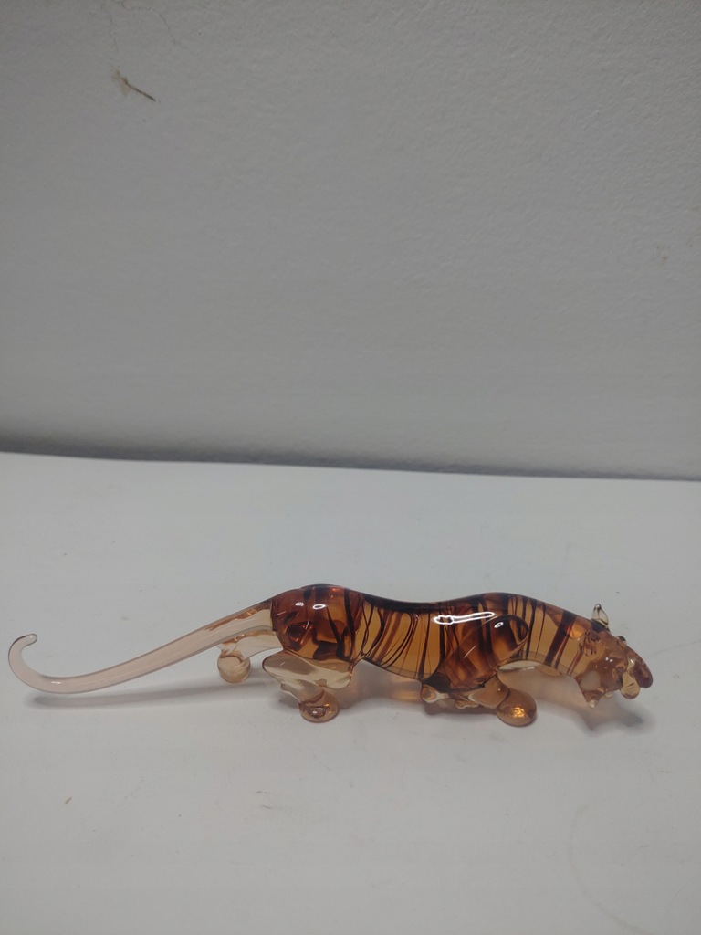 Piękny szklany tygrys figurka vintage design (DT24