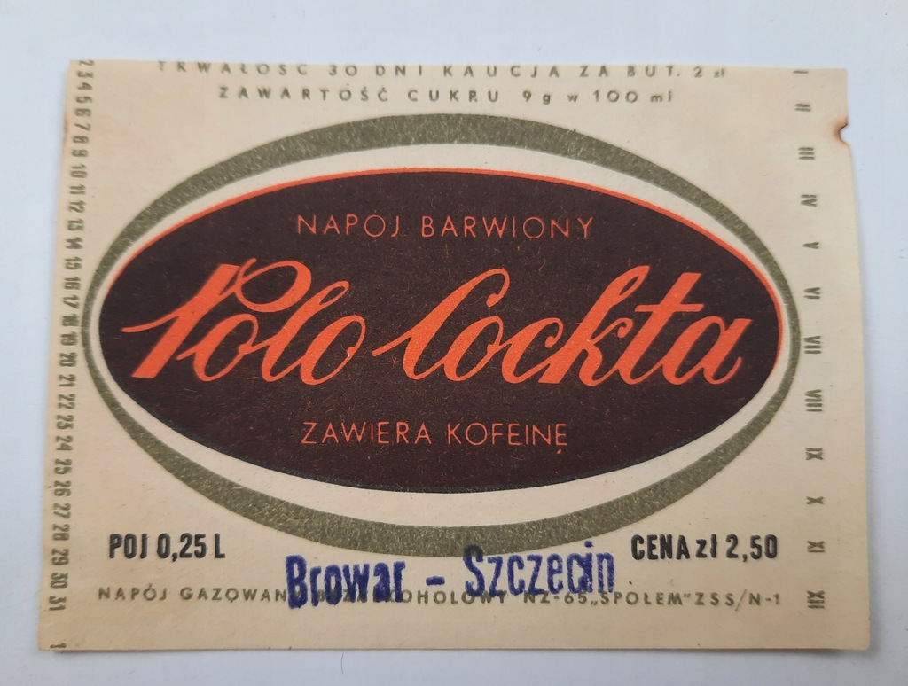 Etykieta polo cockta Browar w Szczecinie