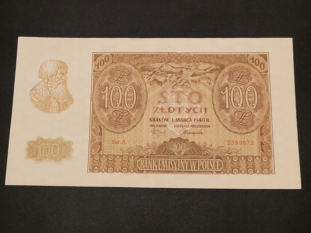 100 złotych 1940 Bardzo ładny STAN