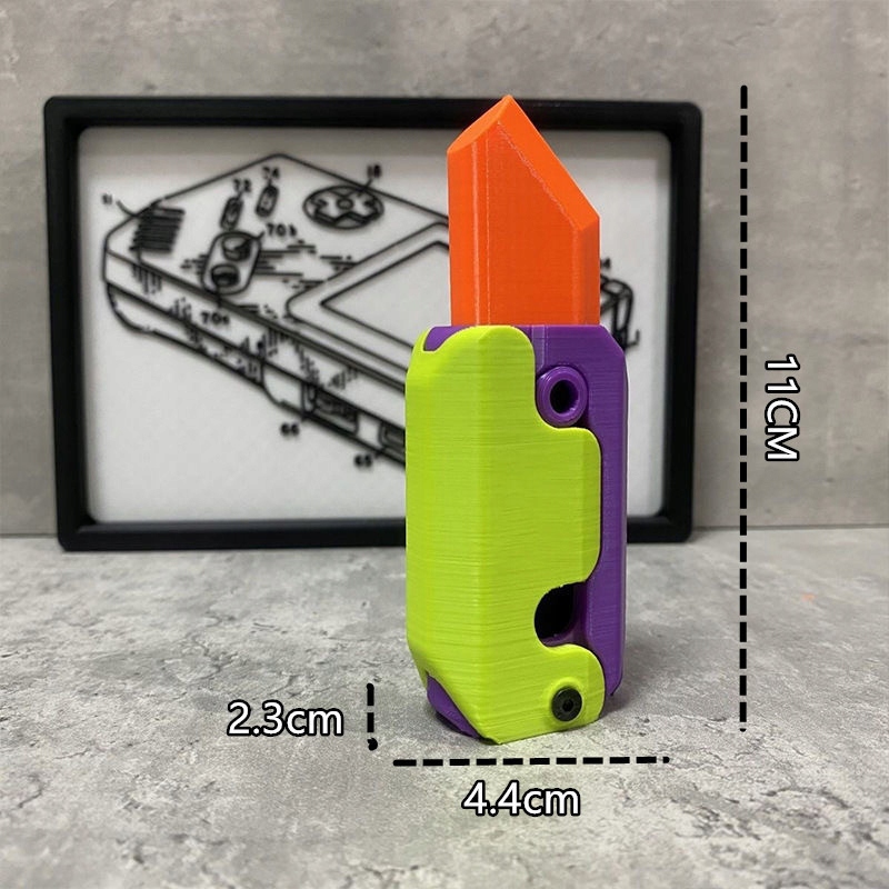 3D marchewkowy nóż grawitacyjny zabawki typu