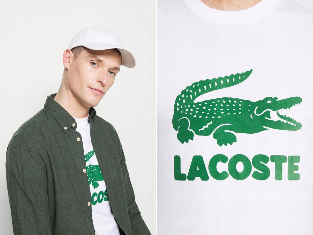 K011C35 Lacoste T-SHIRT KOSZULKA Z NADRUKIEM L