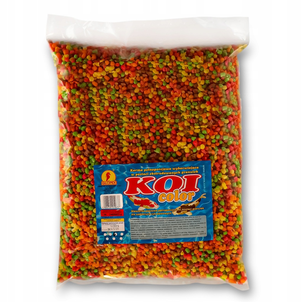 GLOPEX KOI COLOR GRANULES 10L POKARM KOMPLETNY RYB