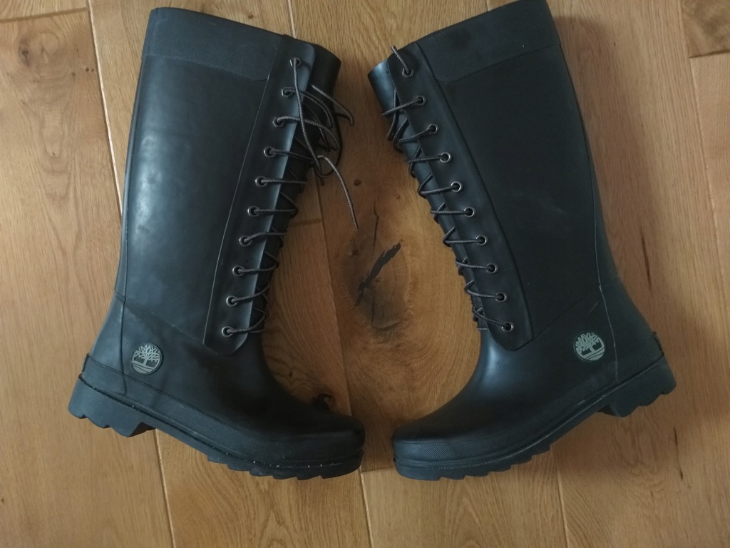 ŚWIETNE WYSOKIE SZNUROWANE KALOSZE TIMBERLAND R.38